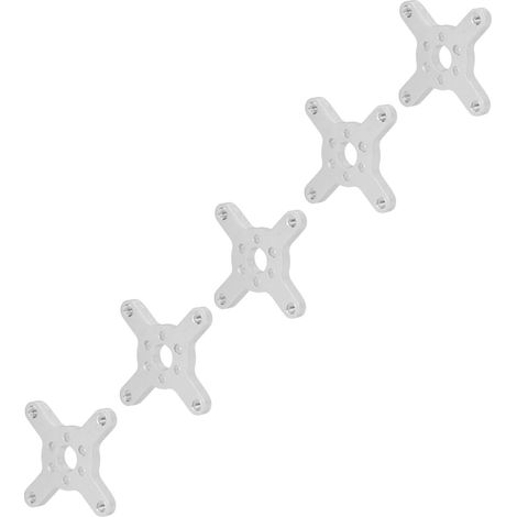 Supports de montage pour motoréducteurs en cinq parties avec panneaux en alliage d'aluminium et vis autotaraudeuses pour la fixation de moteurs hexagonaux et la protection des engrenages.