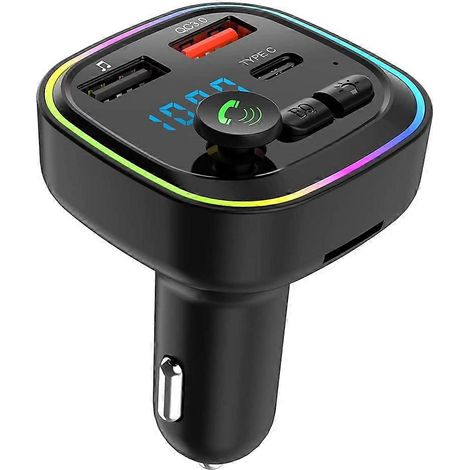 Émetteur FM Bluetooth, adaptateur autoradio Bluetooth PD 20 W, USB-C et QC3.0, compatible carte TF/clé USB (1/5)