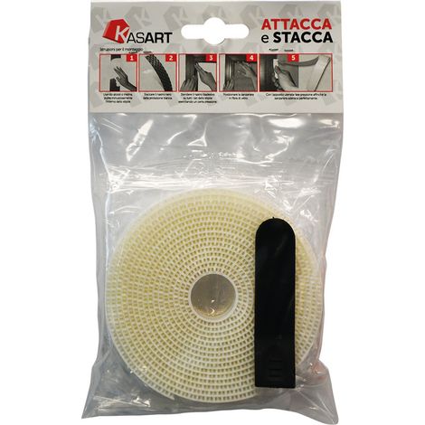 1PZ NASTRO ATTACCA STACCA ZANZARIERE MM 10 X 6,6 MT COLORE BIANCO CODICE