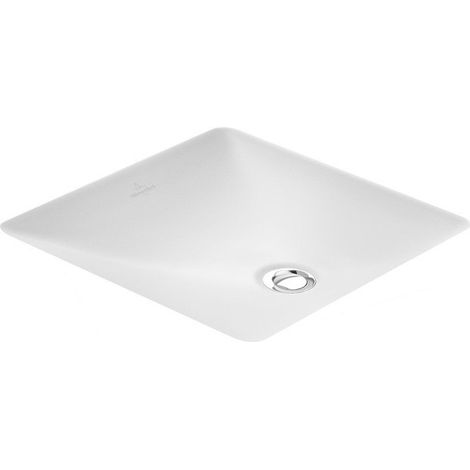 Loop & Friends, Lavabo bajo encimera, 380 x 380 mm, Rectangular, pared exterior esmaltada, sin plataforma para grifería, sin rebosadero, Sanitarios Star White CeramicPlus