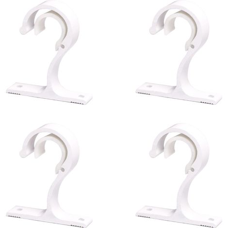 Ensemble de 4 supports de tringle à rideaux de plafond, ø25-28mm, avec vis, support de tringle à rideaux robuste en alliage d'aluminium. (1/5)