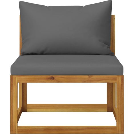 INLIFE Salon de jardin 3 pcs avec coussins Bois d'acacia solide (1/5)