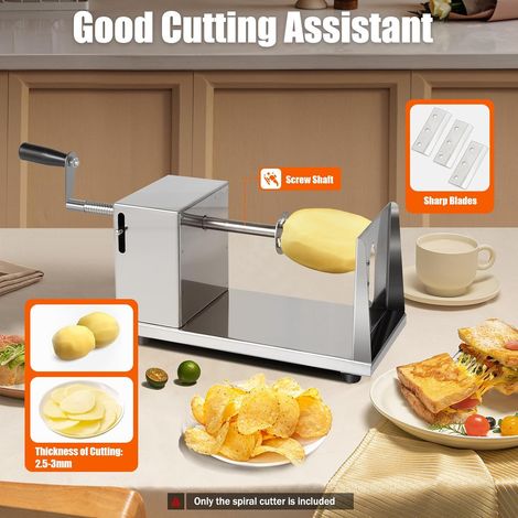 Spiral Cutter Potato Spiral Cutter Potato Cutter Potato Twister Portable Potato Vegetable Spiral Cutter With Stainless Steel Blades One-Time Shaping (1/5)