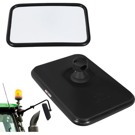 KOTARBAU® Kotarbau® Miroir Retroviseur Exterieur - Retroviseur Tracteur 31x20,5 cm Retroviseur Tracteur Agricole - Rétroviseur Convexe de Tracteur avec Support Pour Bras Ø 15-24 mm - Pvc - Noir