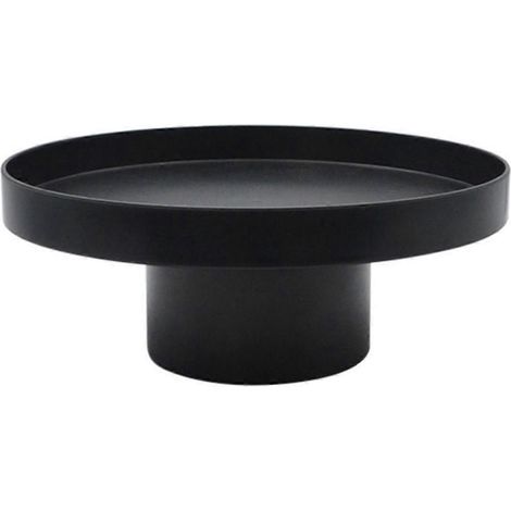 Plateau décoratif rond noir et blanc ABS pour fruits, parfums et cosmétiques. Organisateur de rangement simple pour la maison. (1/5)