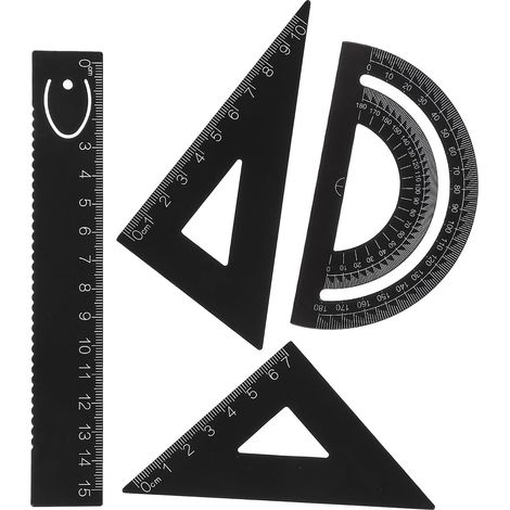 Kit de règle à dessin en métal iplusmile et outil mesure, facile (1/5)