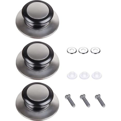 3 Pieces Pot Lid Handle Poignée de Couvercle de Casserole,Bouton de Couvercle Convient pour Poignée de Couvercle en Verre Couvercle de Casserole en Acier Inoxydable Ouchons Poignées de Cuisine (1/5)