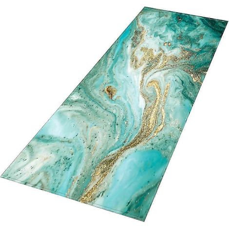 Rutschfeste Marmor-Fußmatte, dekorative Bodenmatte für Küche und Eingangsbereich-Green (1/5)