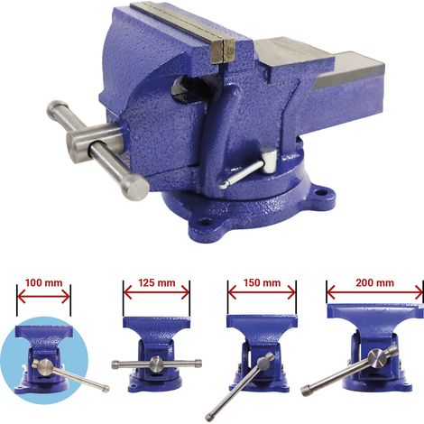 Bituxx Schraubstock Handschraubstock Werkbank Werkstatt Drehbar 360 Grad 100 mm mit Amboss