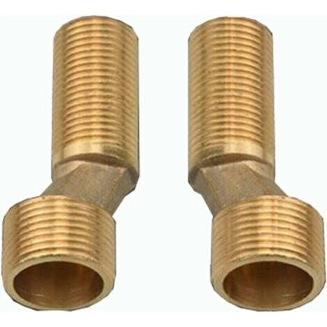 Robinet de baignoire/douche, raccord décalé 1/2" 3/4", raccord décalé 2/2" 3/4", réducteur coudé en laiton, bras pivotant réglable, doré (1/5)