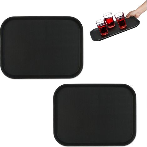 Serviertablett 2er-Pack in Schwarz