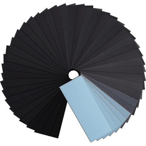 90 feuilles de papier de verre pour utilisation à sec ou à l'eau, grain fin 400-5000 (1/4)
