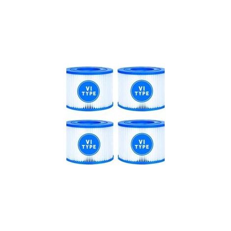 Cartridge Filtre VI pour Spa Gonflable Lay-Z-Spa - Compatible 90352E, 58323E, 90427E (Lot de 4) (1/4)