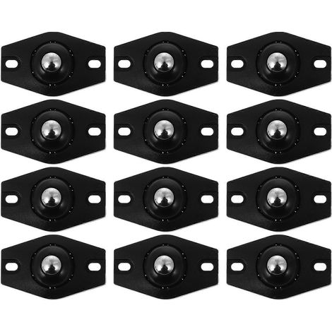 Lot de 12 roulettes pivotantes adhésives, mini roulettes pivotantes, roulettes pour poubelle, roulettes pivotantes instantanées-4.50X2.80X1.20CM-Black