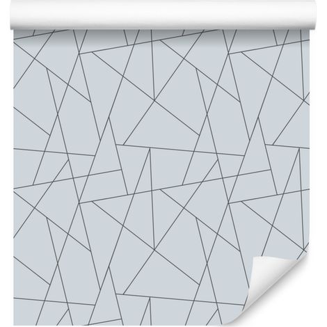 Carta da parati con motivo geometrico, grigio chiaro, dettagli raffinati, 50x1000 cm (1/5)