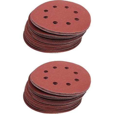Lot de 50 disques abrasifs de 12,7 cm (5 pouces) à 8 trous, grains 600, 1000, 1200, 1500 et 2000. (1/5)