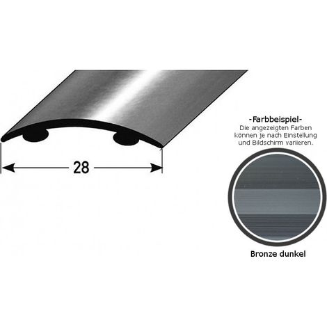 Übergangsprofil "Eindhoven" / Übergangsschiene, 28 mm, Typ: 05 (Aluminium eloxiert, mittig gebohrt oder selbstklebend)-bronze dunkel-900-selbstklebend
