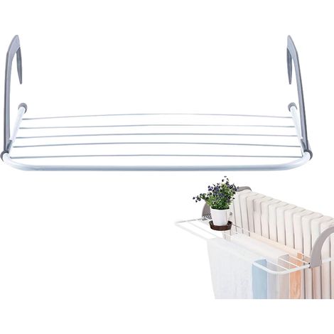 Generisch Séchoir à linge mural pliable radiateur salle bain balcon appartement terrasse camping car Chauffage de terrasse de jardin (1/5)