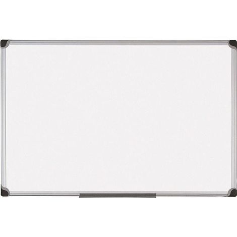 Pizarra blanca bi-office magnetica maya w ceramica vitrificada marco de aluminio 150 x 100 cm con bandeja para