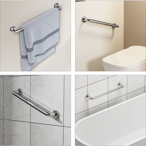 Edelstahl Haltegriff für Bad und Dusche Ø 25 mm 30 cm gebürstet (1/2)