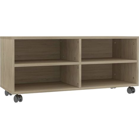 Maison Exclusive - TV-Schrank mit Rollen Sonoma-Eiche 90x35x35 cm (1/5)