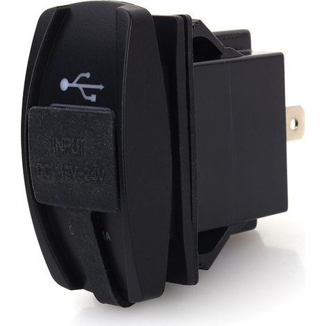 Cargador USB doble Carling ARB para coche, 12V-24V CC, LED azul, con interruptores basculantes, 5V 3.1A (1/5)