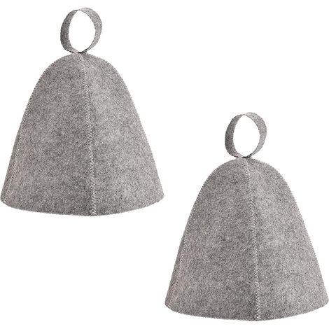 Confezione da 2 cappelli da sauna in feltro, cappello da sauna in feltro, cappello da sauna, cuffia da doccia, cuffia da bagno, cuffia da doccia per uomo e donna (grigio) (1/5)