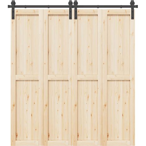 Schiebetürbeschlag-Set 200 cm Stahl Schwarz