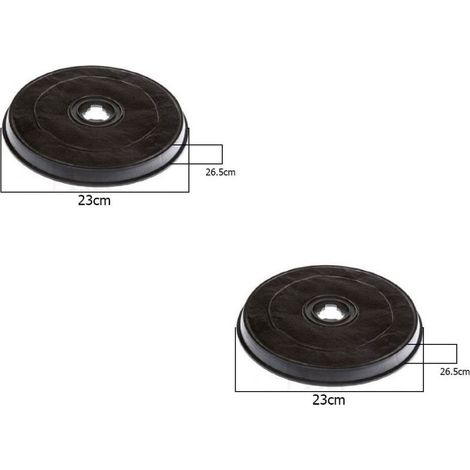 FILTRO CAPPA WHIRLPOOL DE DIETRICH CARBONE ATTIVO H 26,5 mm Ø 23.2 F 38 -2 PZ