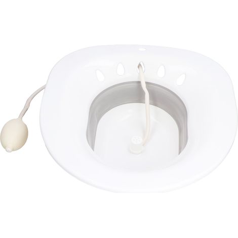 Lavement intime pliable avec bassin de bain de siège, gris, lavable, sans squat, avec irrigateur pour soin personnel, pliable et pratique. (1/5)