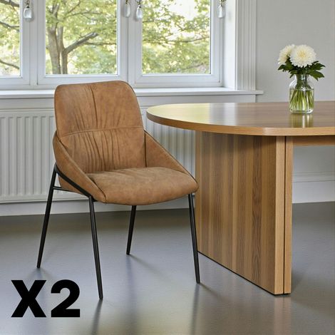 Chaise camel à dossier plissé (lot de 2) OKA (1/5)