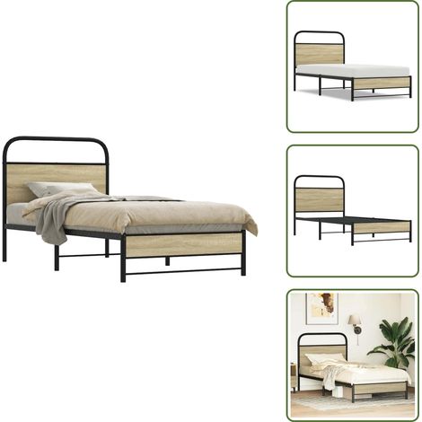 Cadre de lit sans matelas 75x190cm chêne sonoma bois ingénierie - Cadre De Lit - Cadres De Lit - Meuble De Chambre À Coucher - Lit (1/5)