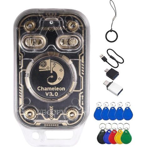 Émulateur de carte à puce RFID Chameleon V3.0, lecteur de puce + porte-clés NFC 10XUID (lecture/écriture), copieur d'étiquettes IC d'identification 125K/13,56M (1/5)