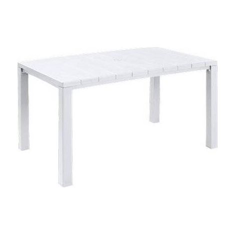 Mesa de jardín Keter Outdoor de resina plástica Blanca rectangular 147x90 cms