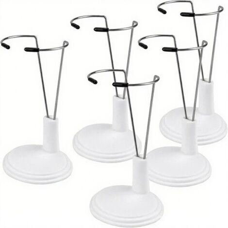 BUNTHAUS Support Poupée Réglable - 6 pièces, Support Poupée Réglable Présentoir - Pour Poupée 10-15cm (Poupée Non Incluse)