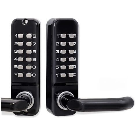 Front and Rear Combination Waterproof Mechanical Code Lock, 1-11 Digit Code Combination Password Black (1/3)