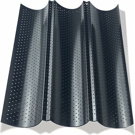 Moldes para pan, molde para baguette, molde para baguette, molde para pan, molde para pan francés para 3 baguettes, molde para baguette, molde para pan perforado para hornear pan francés, molde (1/4)
