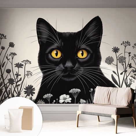 Papier peint intissé décoratif pour salon chambre et cuisine Facile à poser avec colle Fleurs de coquelicot 312x219 cm (1/5)