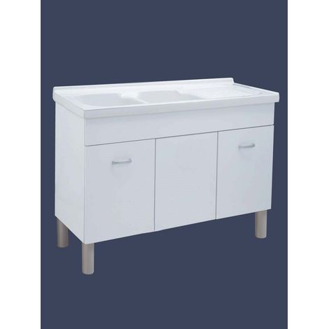 Mobile Sottolavello Cucina Da 120 Cm Solo Per Lavello In Ceramica Da Appoggio - Colore: Bianco (Solo Mobile)