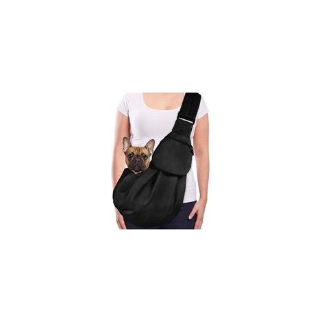 Sac de transport pour chien – Bandoulière ajustable 45-90 cm – Coton doux et respirant – Charge max 5 kg – Poche zippée intégrée