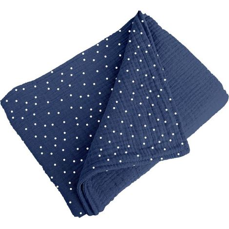 Paris Prix - Couverture Pour Bébé coton 75x75cm Bleu Foncé (1/3)