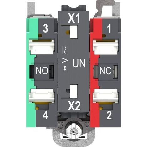 Pulsante luminoso LED Harmony XB4 blu Ø22 1NC+1NA 24VACDC Push In - XB4BW36B55