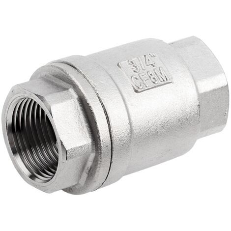 Clapet anti-retour à ressort en ligne fileté femelle 3/4" en acier inoxydable, vanne verticale WOG 1000 (1/5)