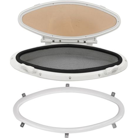 Hublot ovale à ouverture vers l'intérieur, 470x210mm, anti-uv, étanche, avec poignée de commutation pour moustiquaire, pour Yacht, bateau, camping-car
