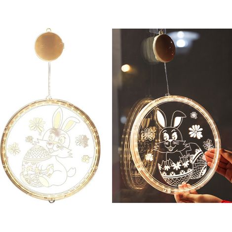 Oster-LED-Lichter mit Saugnäpfen, Fensterdekoration, 3D-Acryl-Lichter für Zuhause, Esszimmer (1/5)