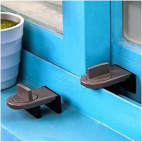 2 Pièces Fer Gris Verrou de Sécurité pour Porte Coulissante Arrêt de Fenêtre Coulissante (1/5)