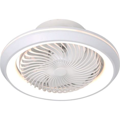 Ventilateur de plafond rotatif Bhoor DC avec lumière CCT réglable et commande Ø50 Blanc (1/4)