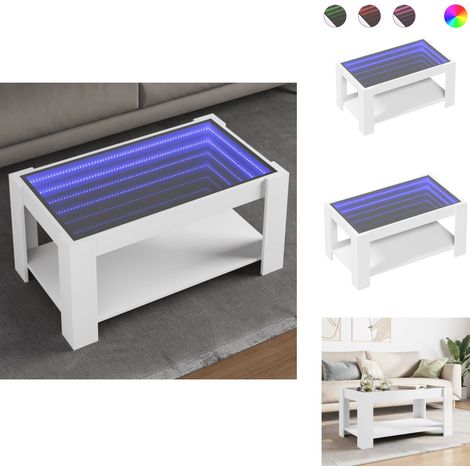 LED-Couchtisch Weiß 93x53x45 cm Holzwerkstoff - Couchtisch - Couchtische - Beistelltisch - Sofatisch (1/5)