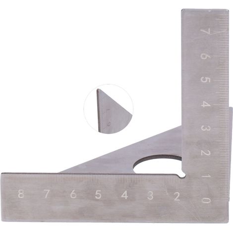 Équerre combinée à angle droit 90°/45° en acier inoxydable pour le marquage des pièces de travail du bois (1/5)