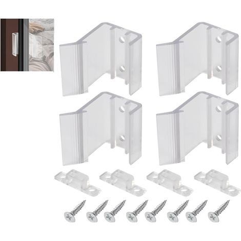 Loquet de porte coulissante pour rétroviseur de camping-car, remplacement universel verrou sécurisé avec vis de fixation (paquet de 4) (1/5)